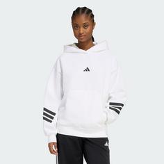 Rückansicht von adidas Future Icons 3-Streifen Hoodie Hoodie Damen White