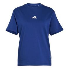 adidas Essentials 3-Streifen Cotton T-Shirt Langarmshirt Damen Dark Blue / White