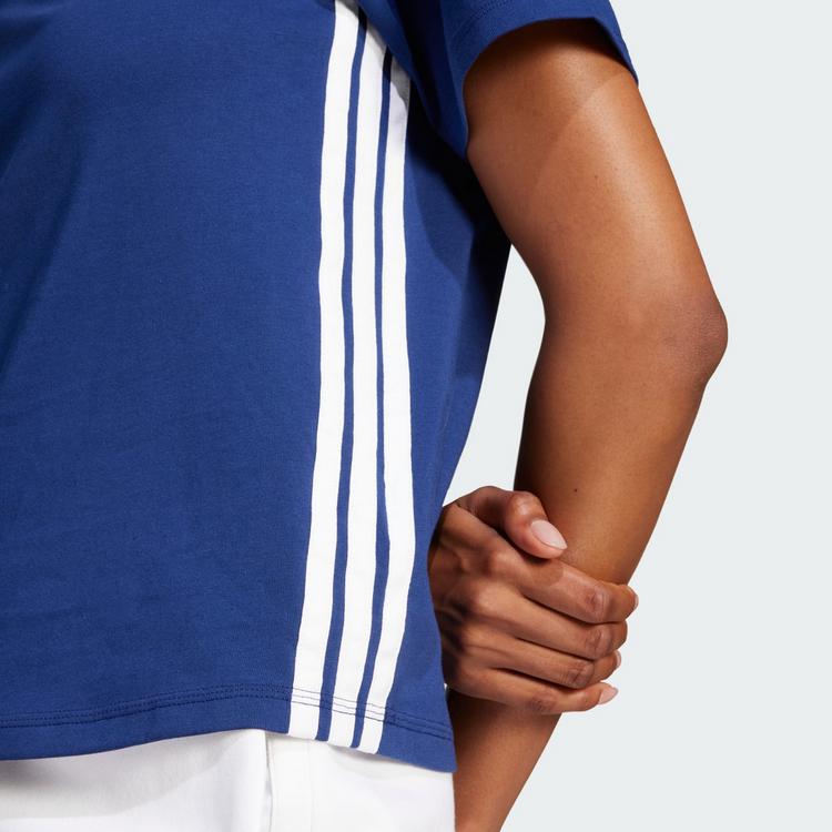 adidas adidas Essentials 3-Streifen Cotton T-Shirt Langarmshirt Damen - Dark Blue / White - 1 | SportScheck