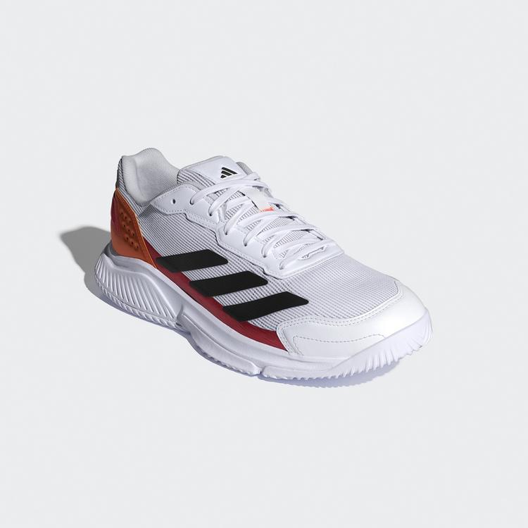 adidas adidas Courtquick Padel Schuh Tennisschuhe Herren - Cloud White / Core Black / Lucid Orange - 3 | SportScheck