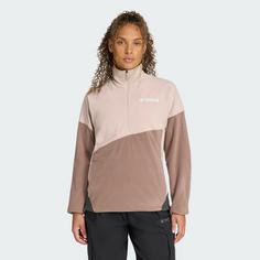 Rückansicht von adidas TERREX Multi Climawarm Fleece Oberteil Fleecepullover Damen Wonder Taupe / Trace Brown