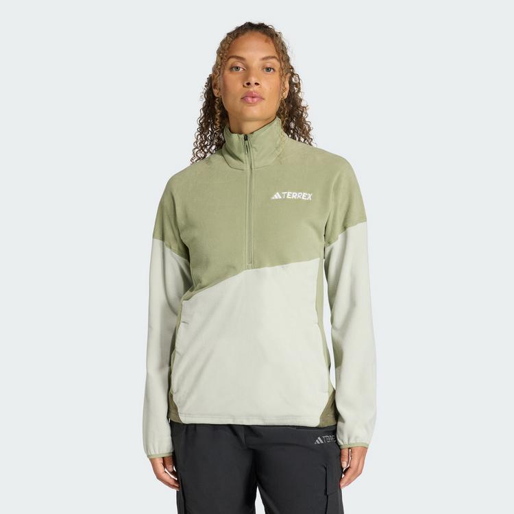 adidas adidas TERREX Multi Climawarm Fleece-oberteil Fleecepullover Damen - Tent Green / Halo Green - 0 | SportScheck