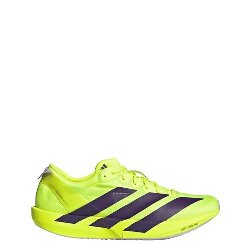 Rückansicht von adidas Adizero Adios 9 Laufschuh Laufschuhe Solar Yellow / Aurora Plum / Powder Plum