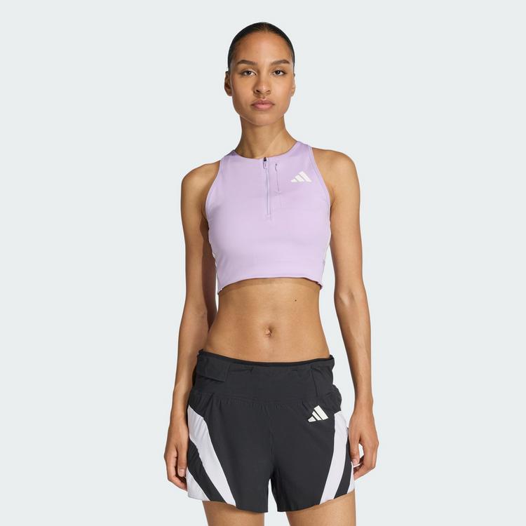 adidas adidas Adizero Running Crop-Top, Geltasche Croptop Damen - Powder Plum - 0 | SportScheck