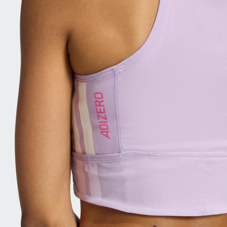 adidas adidas Adizero Running Crop-Top, Geltasche Croptop Damen - Powder Plum - 1 | SportScheck