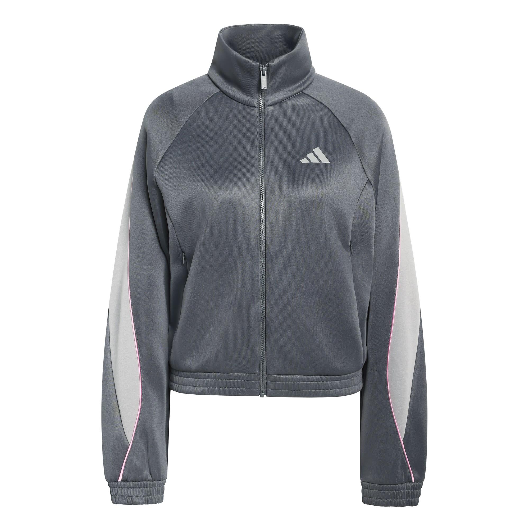 adidas Stadium Trainingsjacke Trainingsanzug Damen - Grey Six / Charcoal Solid Grey / St Tropic Bloom