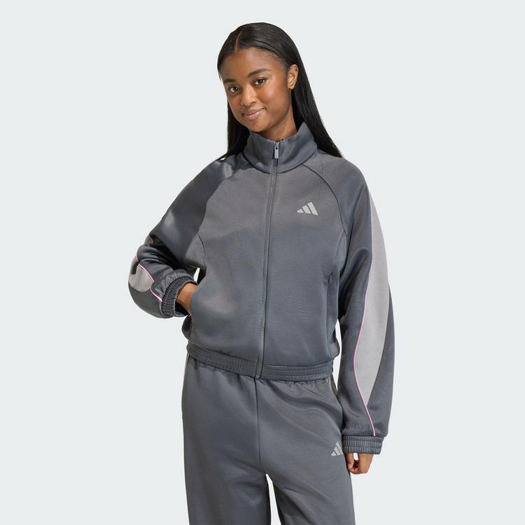 adidas adidas Stadium Trainingsjacke Trainingsanzug Damen - Grey Six / Charcoal Solid Grey / St Tropic Bloom - 0 | SportScheck