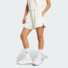 Rückansicht von adidas Soft Lux Loose Shorts Funktionsshorts Damen Off White
