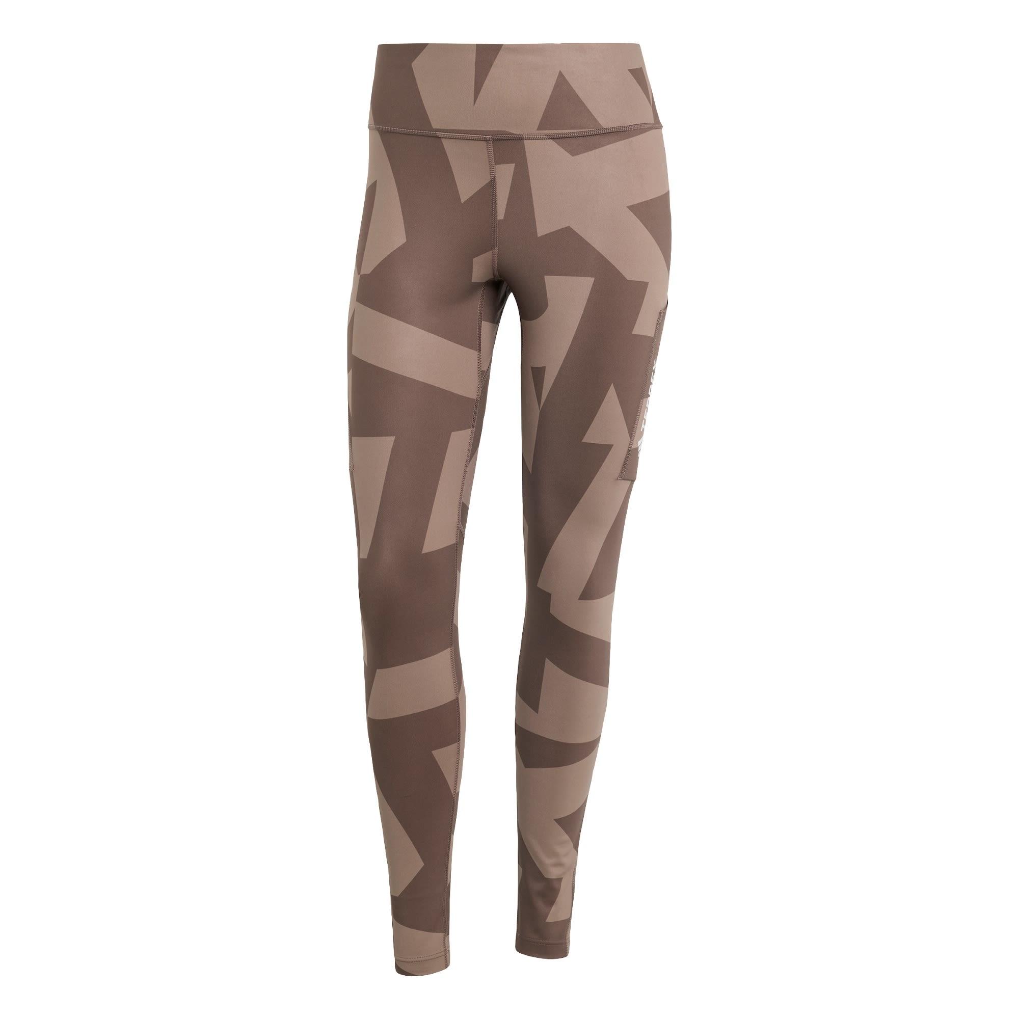 adidas Terrex Multi Printed Leggings Leggings Damen - Trace Brown / Earth Strata