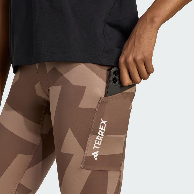 adidas adidas Terrex Multi Printed Leggings Leggings Damen - Trace Brown / Earth Strata - 0 | SportScheck