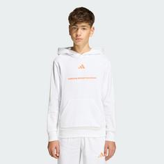 Rückansicht von adidas adidas Slogan Fleece-Hoodie Hoodie Kinder White