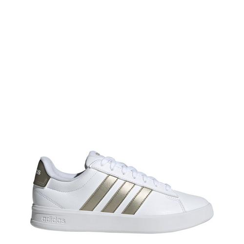 Rückansicht von adidas GRAND COURT 3.0 SCHUH Sneaker Damen Cloud White / Cyber Metallic / Cloud White