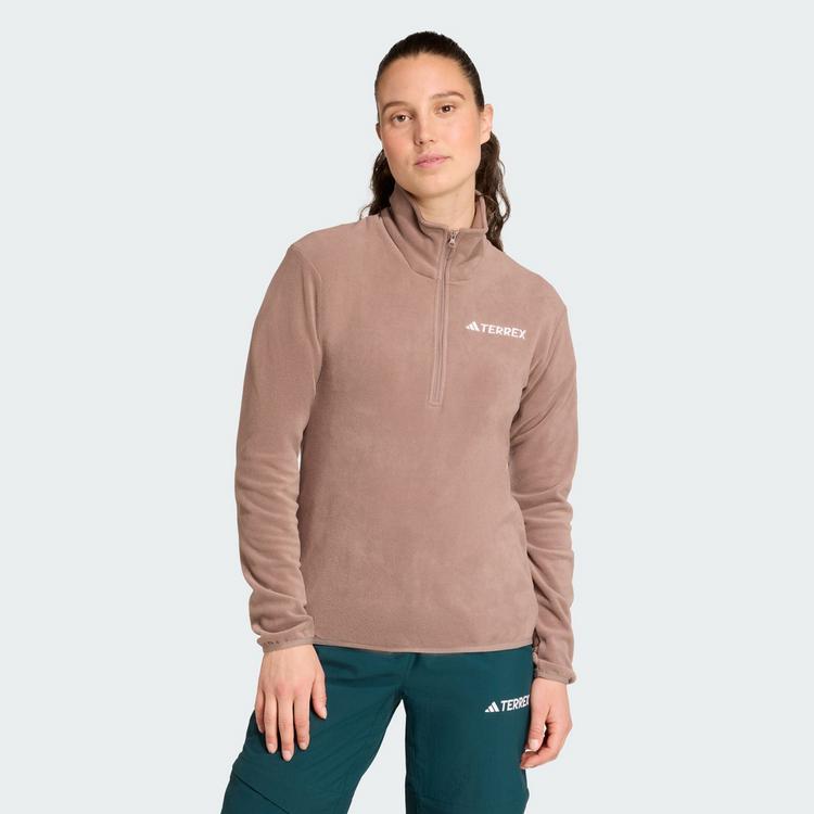 adidas adidas Multi Essentials 1/2 Zip Fleeceoberteil Fleecepullover Damen - Trace Brown - 0 | SportScheck