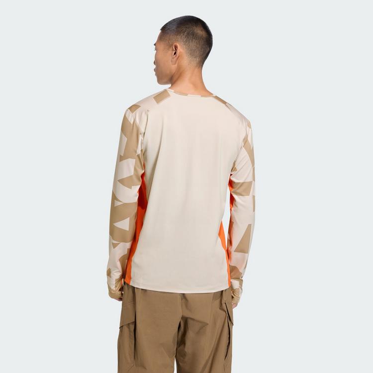 adidas adidas Multi Synthetic lang&auml;rmelige Baselayer Funktionsshirt Herren - Beige / Blanch Cargo - 1 | SportScheck