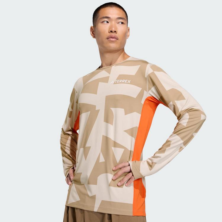 adidas adidas Multi Synthetic lang&auml;rmelige Baselayer Funktionsshirt Herren - Beige / Blanch Cargo - 0 | SportScheck