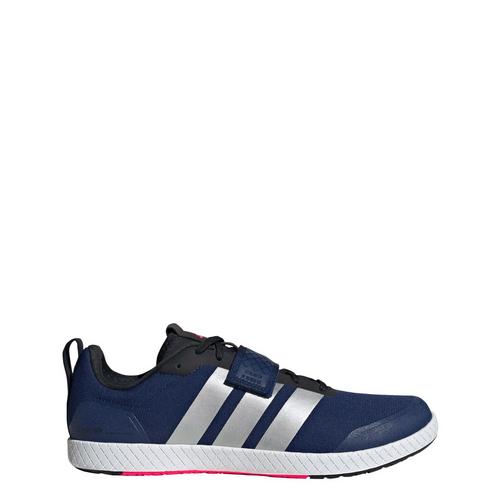 Rückansicht von adidas Die Total Weightlifting Schuhe Fitnessschuhe Dark Blue / Silver Metallic / Core Black