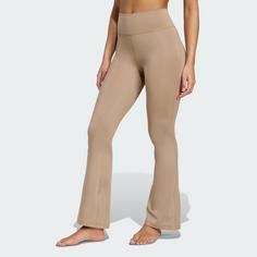 Rückansicht von adidas All Me Essentials Flare Leggings Tights Damen Chalky Brown / Chalky Brown