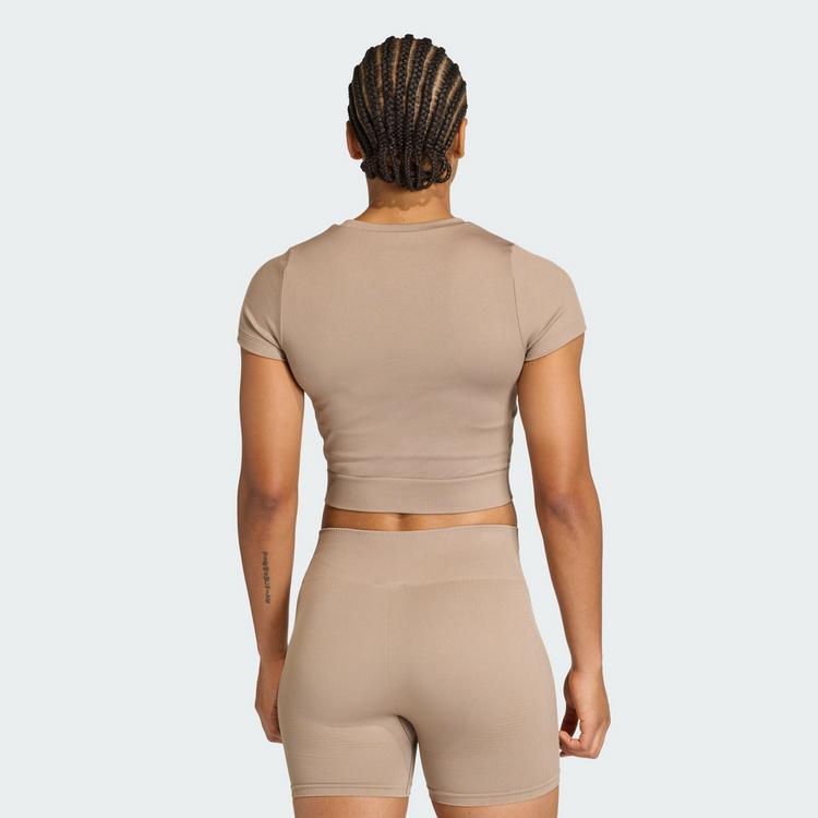 adidas adidas Workout Essentials Knit Baby T-Shirt Funktionsshirt Damen - Chalky Brown - 1 | SportScheck