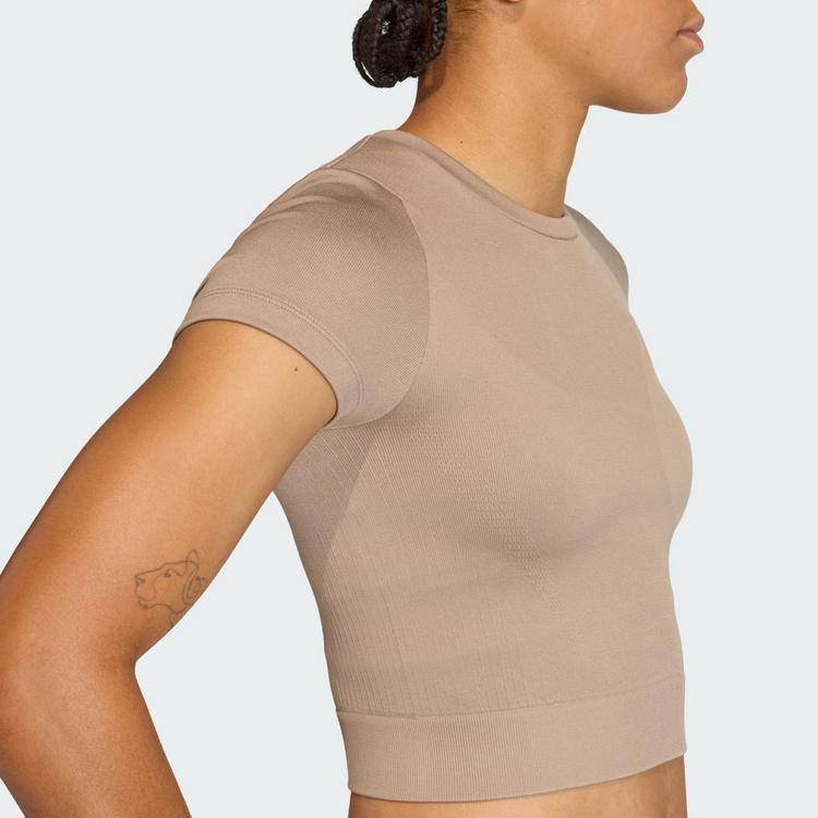 adidas adidas Workout Essentials Knit Baby T-Shirt Funktionsshirt Damen - Chalky Brown - 1 | SportScheck