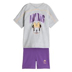 adidas ADIDAS DISNEY MINNIE MAUS T-SHIRT-SET Trainingsanzug Kinder Light Grey Heather / Semi Ice Tangerine