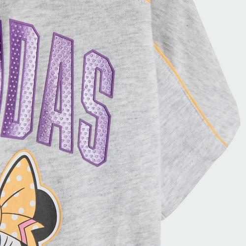 Rückansicht von adidas ADIDAS DISNEY MINNIE MAUS T-SHIRT-SET Trainingsanzug Kinder Light Grey Heather / Semi Ice Tangerine