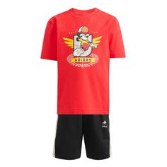 adidas ADIDAS DISNEY MICKY MAUS T-SHIRT-SET Trainingsanzug Kinder Pure Ruby / Off White