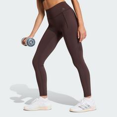 Rückansicht von adidas Optime Workout Full Length Leggings Tights Damen Aurora Coffee