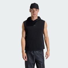 Rückansicht von adidas POWER WORKOUT TANKTOP MIT KAPUZE Funktionstank Herren Black
