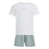 adidas Seasonals Glam Short Set Trainingsanzug Kinder - White / Silver Metallic