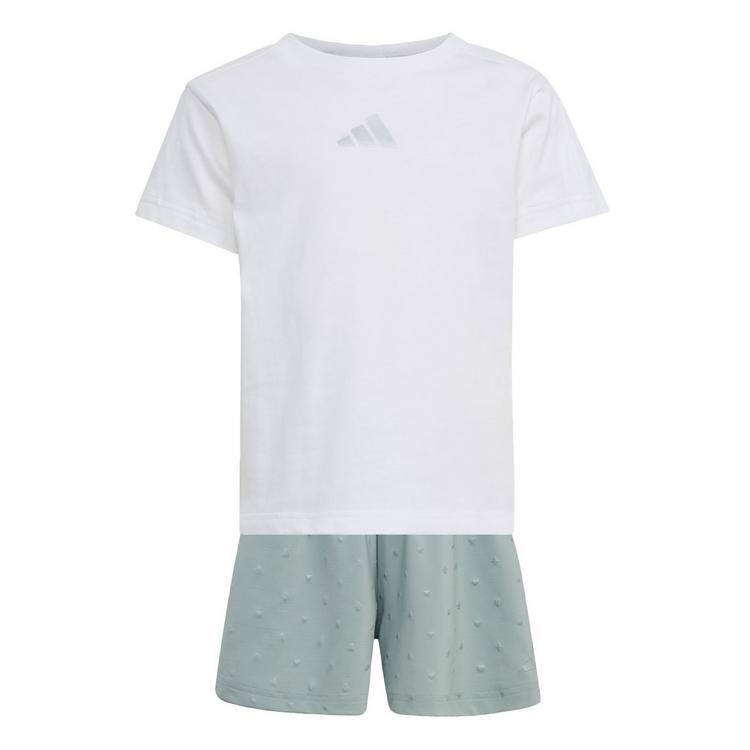 adidas adidas Seasonals Glam Short Set Trainingsanzug Kinder - White / Silver Metallic - 0 | SportScheck