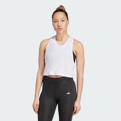 Rückansicht von adidas Yoga Essentials Cropped Tank Croptop Damen White