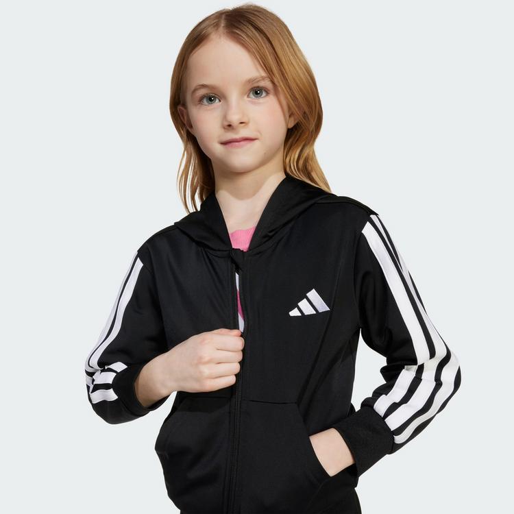 adidas adidas Essentials Kids Trainingsanzug Hoodie Kinder - Black / White - 0 | SportScheck