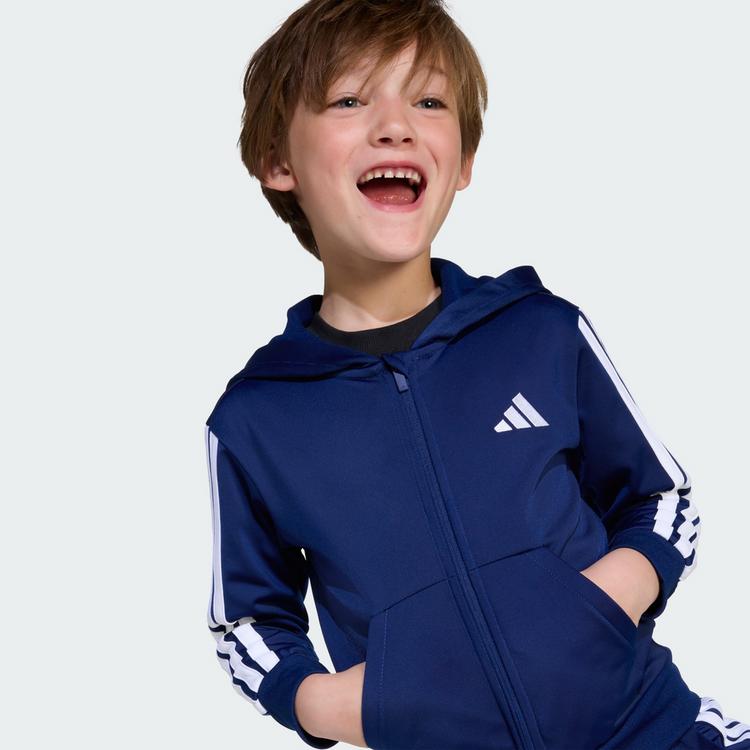 adidas adidas Essentials Kids Trainingsanzug Hoodie Kinder - Dark Blue / White - 0 | SportScheck