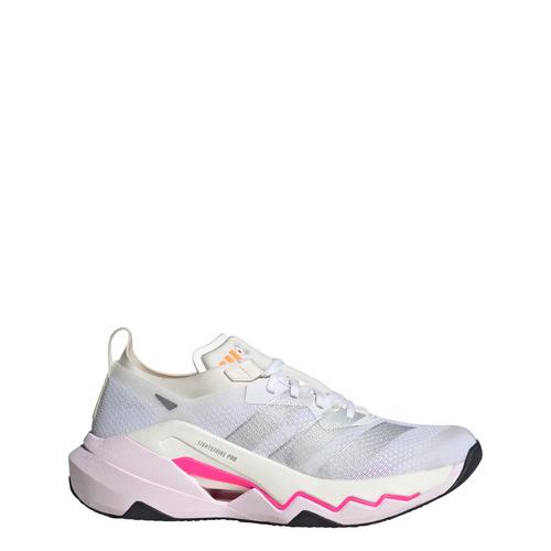 Rückansicht von adidas Rapidmove Pro Trainingsschuhe Fitnessschuhe Damen Cloud White / Silver Metallic / Lucid Pink
