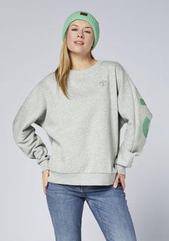 Rückansicht von Chiemsee Rundhalspullover Sweatshirt Damen 17-4402M Neutral Gray Melange