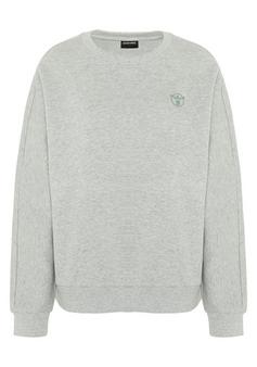 Chiemsee Rundhalspullover Sweatshirt Damen 17-4402M Neutral Gray Melange