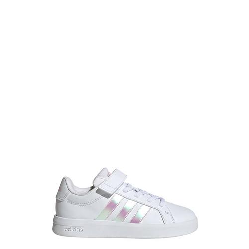 Rückansicht von adidas Grand Court 3.0 EL C Schuhe Sneaker Kinder Cloud White / Iridescent / Cloud White