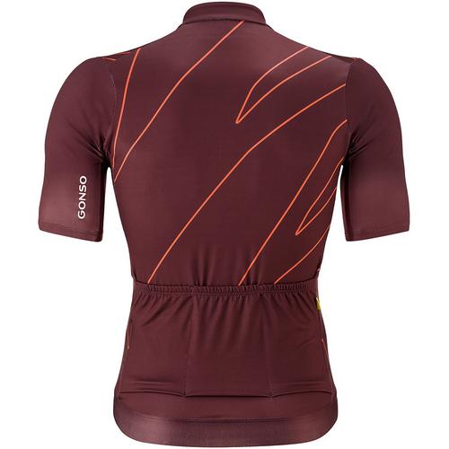 Rückansicht von Gonso Road Jersey Print Fahrradtrikot Herren Bordeaux431