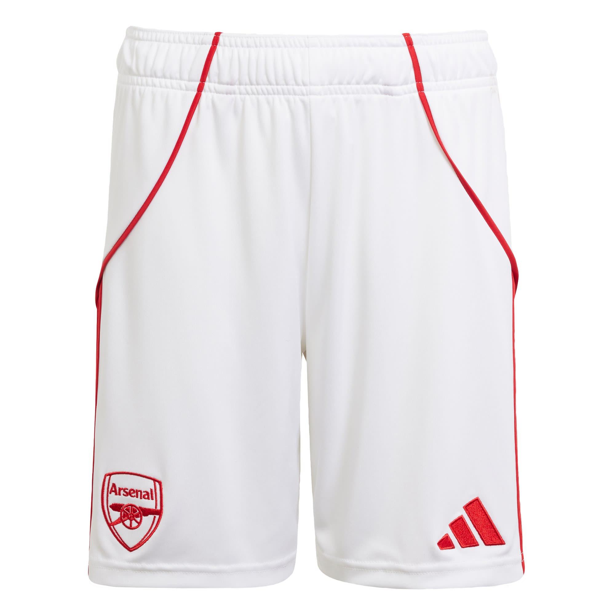 adidas FC Arsenal 25/26 Heimshorts Fu&szlig;ballshorts Kinder - White / Better Scarlet