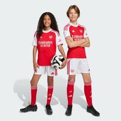 Rückansicht von adidas FC Arsenal 25/26 Heimshorts Fußballshorts Kinder White / Better Scarlet