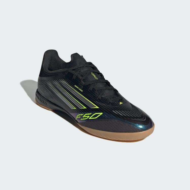 adidas adidas F50 League Fu&szlig;ballschuh, Hallenb&ouml;den Fu&szlig;ballschuhe - Core Black / Iron Metallic / Lucid Lemon - 2 | SportScheck