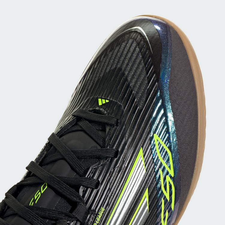 adidas adidas F50 League Fu&szlig;ballschuh, Hallenb&ouml;den Fu&szlig;ballschuhe - Core Black / Iron Metallic / Lucid Lemon - 5 | SportScheck