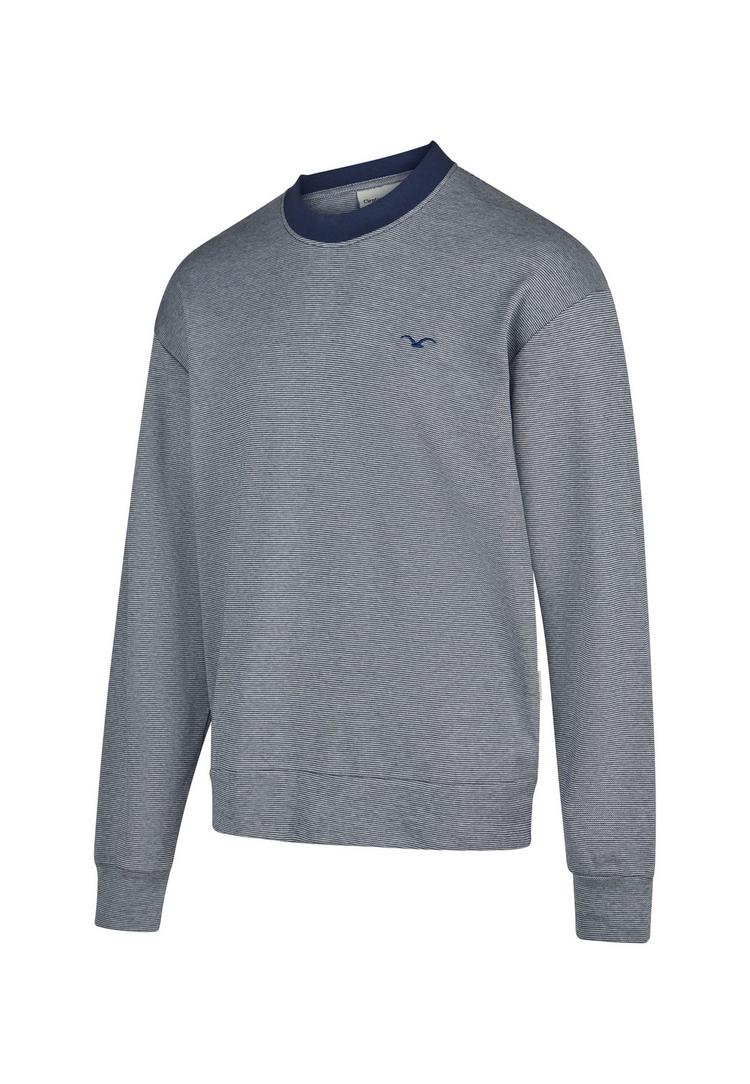 Cleptomanicx Cleptomanicx Boxy Crewneck Ligull Mini Stri Sweatshirt Herren - Estate Blue - 0 | SportScheck