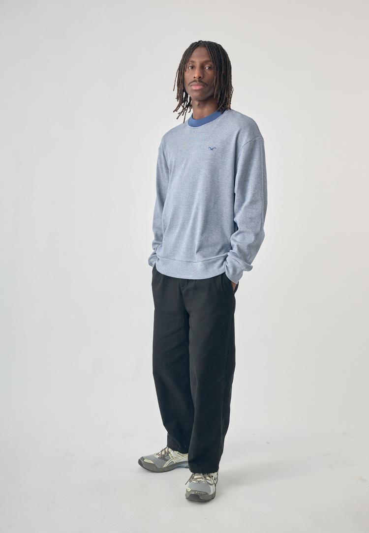 Cleptomanicx Cleptomanicx Boxy Crewneck Ligull Mini Stri Sweatshirt Herren - Estate Blue - 1 | SportScheck