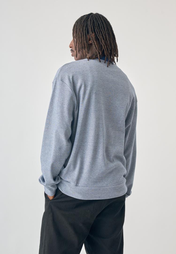 Cleptomanicx Cleptomanicx Boxy Crewneck Ligull Mini Stri Sweatshirt Herren - Estate Blue - 2 | SportScheck