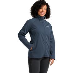 Rückansicht von Jack Wolfskin HIKE WITH ME HOODY W Softshelljacke Damen midnight sky