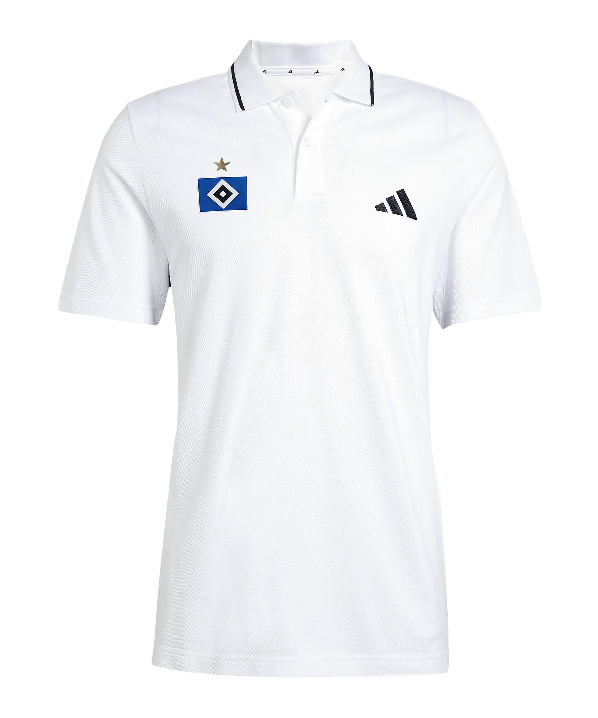 adidas Hamburger SV Polo Wei&szlig; Poloshirt Herren - weiss