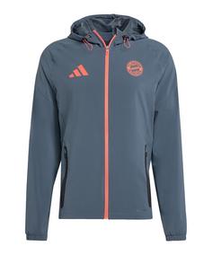 adidas FC Bayern München Tech Travel Jacke Trainingsjacke Herren grau