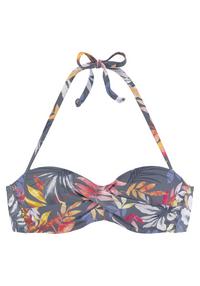 Vivance B&uuml;gel-Bandeau-Bikini-Top Bikini Oberteil Damen - grau-bedruckt