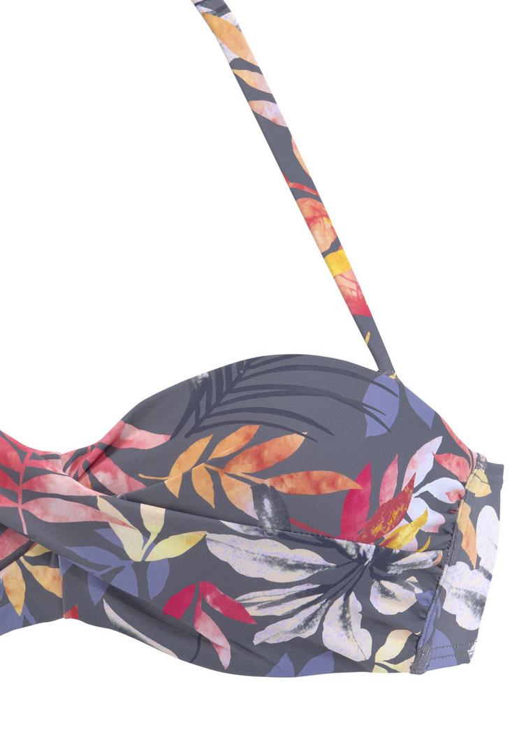 Vivance Vivance B&uuml;gel-Bandeau-Bikini-Top Bikini Oberteil Damen - grau-bedruckt - 0 | SportScheck